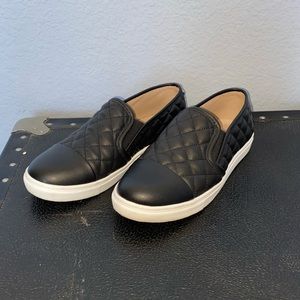 steve madden leather quilted slip ons